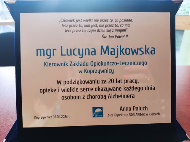 Zdjęcie 8 galerii z wydarzenia Uroczystość 20-lecia Zakładu Opiekuńczo-Leczniczego